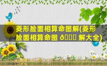 菱形脸面相算命图解(菱形脸面相算命图 🐅 解大全)